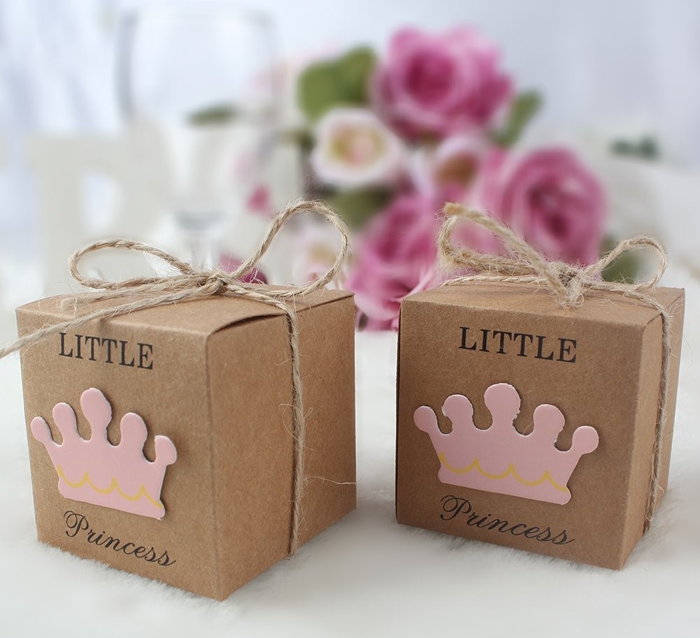 AerWo Little Princess Baby Shower Favor Boxes